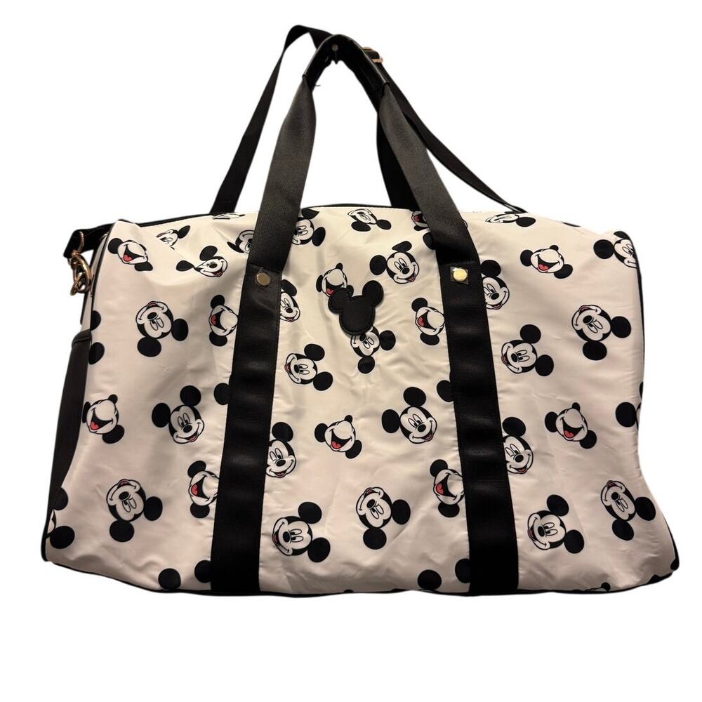 Disney Mickey Mouse Bioworld Duffel Bag Weekender Luggage Tote White Black